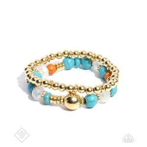 Texan Texture Gold Bracelet Layered Western Fashion Jewelry Paparazzi